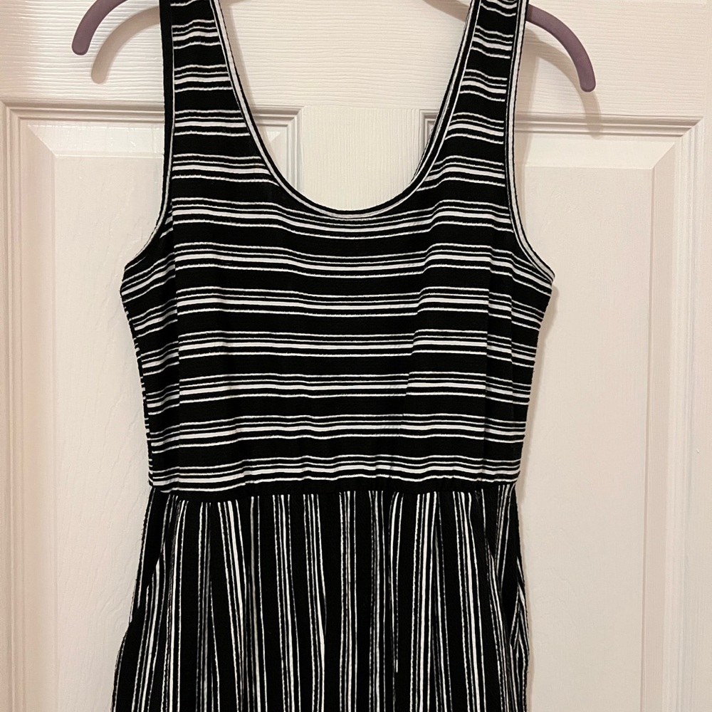 Black and white striped jumpsuit